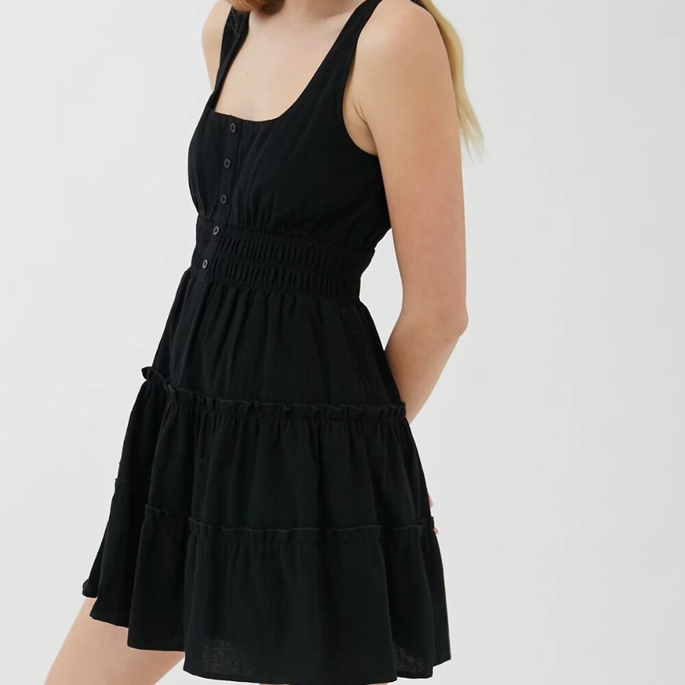 UO Heather Tiered Ruffle Mini Dress